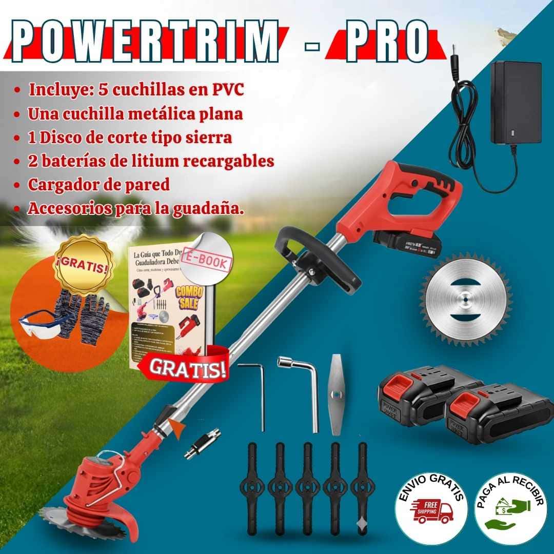 PowerTrim Pro ™ | Kit Guadaña 3 en 1 Recargable 2 Baterías 48v + accesorios completos + Regalo
